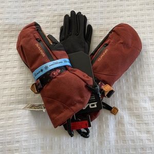 Dakine sequoia gore-tex goretex ski mittens with genuine leather pad XS